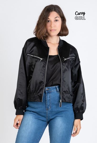 Immagine di CURVY GIRL BLACK BOMBER JACKET